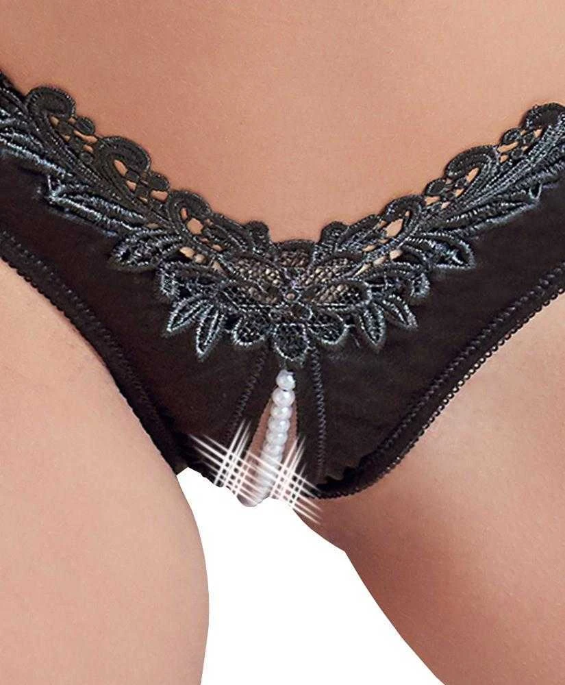 Cottelli G-String Pearls juodas M