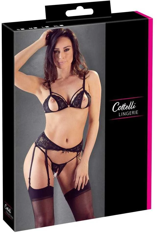 Cottelli Lace Suspender Set M