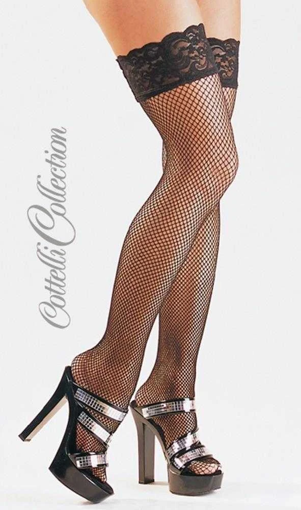 Cottelli Legwear Net Hold-up Stockings juodas M