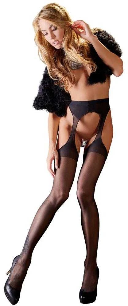 Cottelli Legwear Sex Tights juodas L/XL