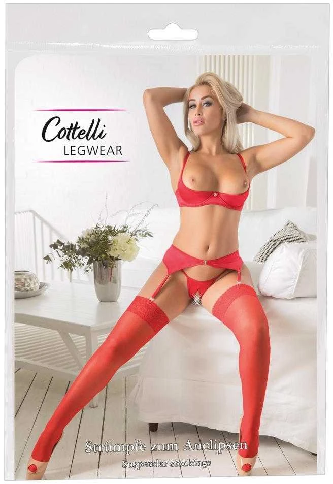 Cottelli Legwear Raudonos kojinės 4