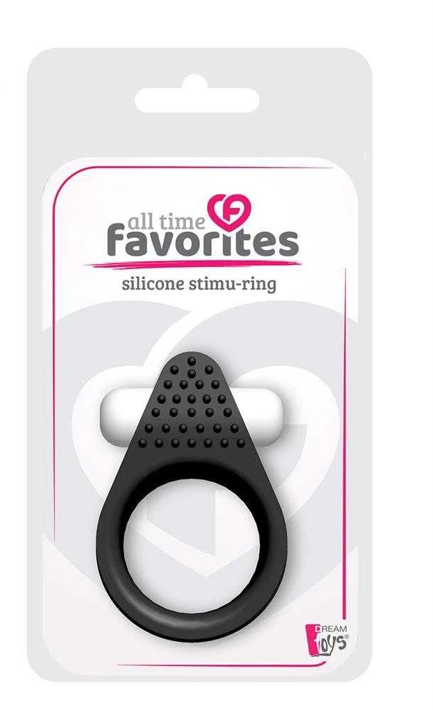 Dream Toys VISŲ LAIKŲ MĖGSTAMIAUSI SILIKONINIAI STIMULIAI-ŽIEDAS Juodas