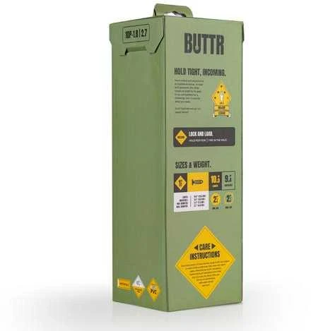 Buttr 10 svarų dildo pakuotė su techninėmis specifikacijomis