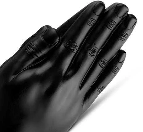 Juodas fistingo dildo rankos formos
