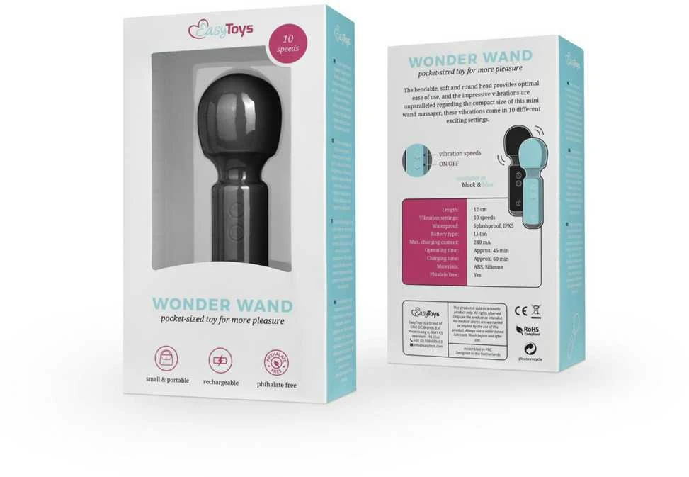 Easytoys Mini Vibe Wand Vibrator - Juodas