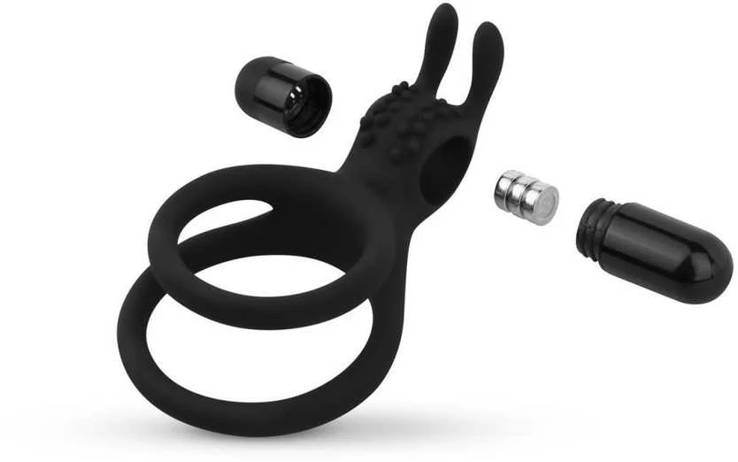 Easytoys Pierścień na penisa dviguba vibracija su triušio ausimis