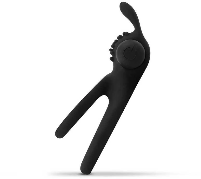 Easytoys Pierścień na penisa dviguba vibracija su triušio ausimis