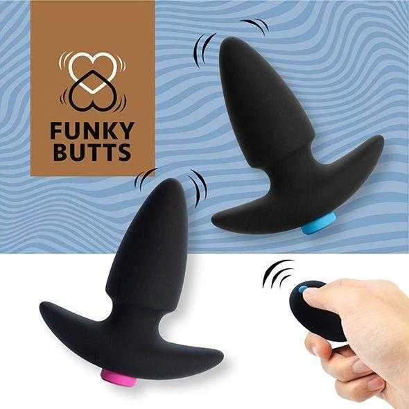 Feelz Toys FeelzToys – FunkyButts nuotoliniu būdu valdomas užpakalio kištukų rinkinys poroms