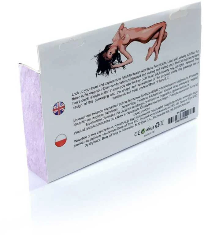 Fetish B Series Metaliniai antrankiai su kailiu bdsm violetinė
