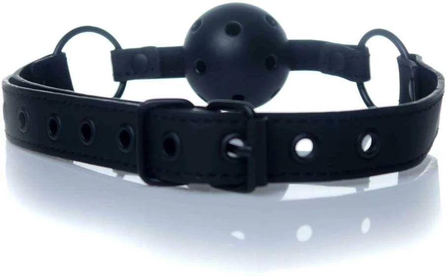 Fetish B Series Fetish B serijos rutulinis kamštelis su skylutėmis kvėpuoti bdsm vergiją