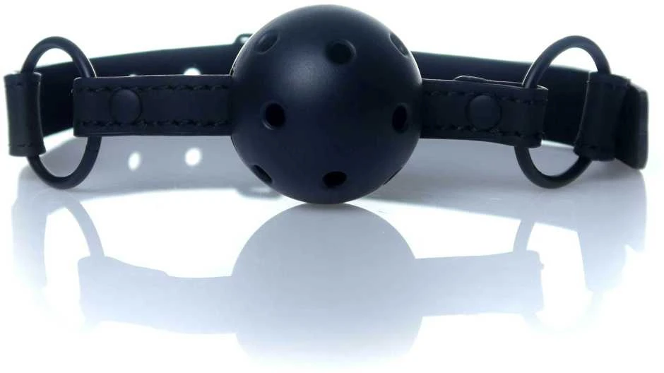 Fetish B Series Fetish B serijos rutulinis kamštelis su skylutėmis kvėpuoti bdsm vergiją