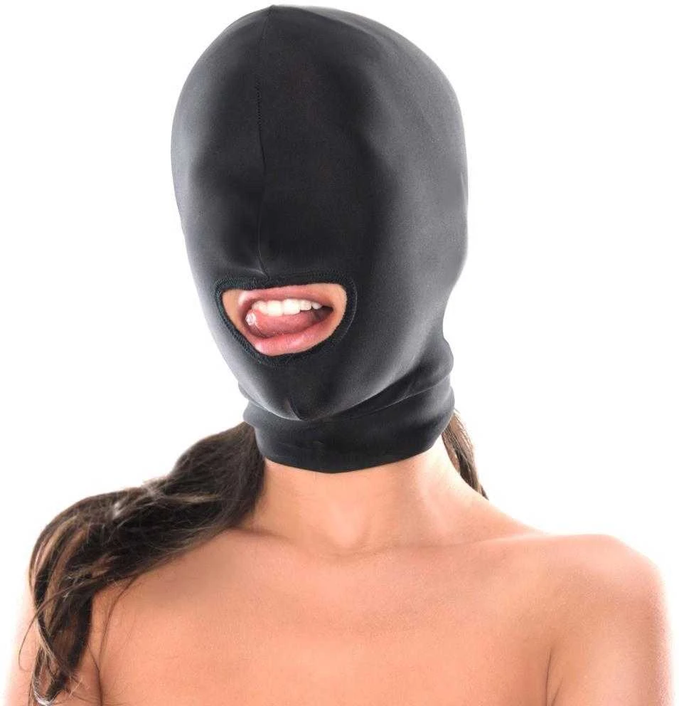 Fetish Fantasy Series PIPEDREAM FFS spandex atviros burnos gaubtas