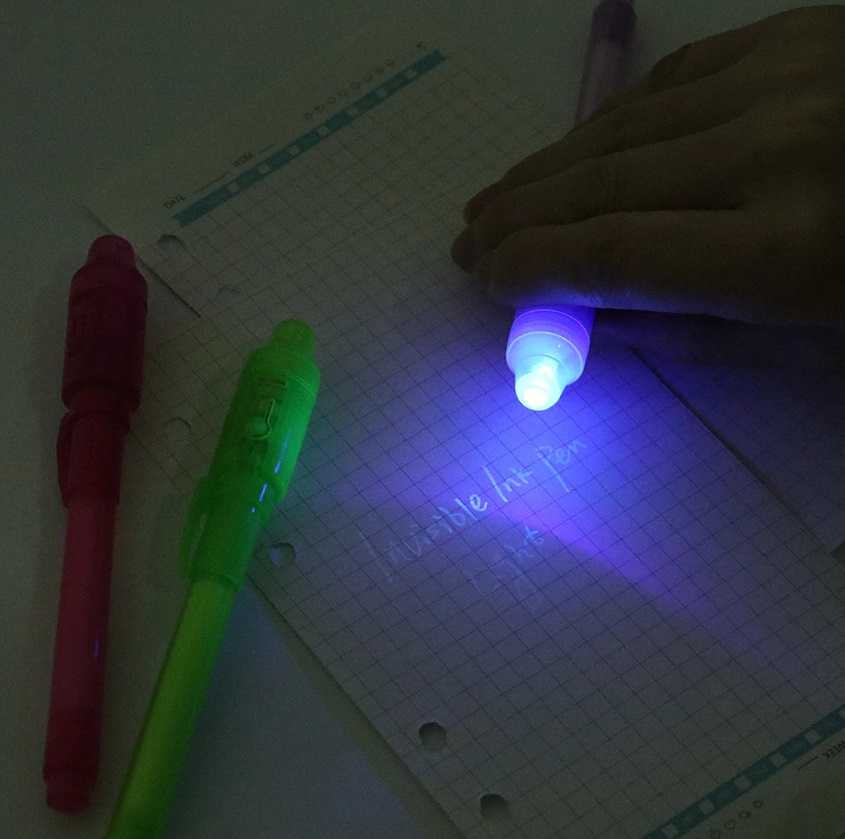 Bez Marki UV LED rašiklis su nematomais užrašais, juodos spalvos