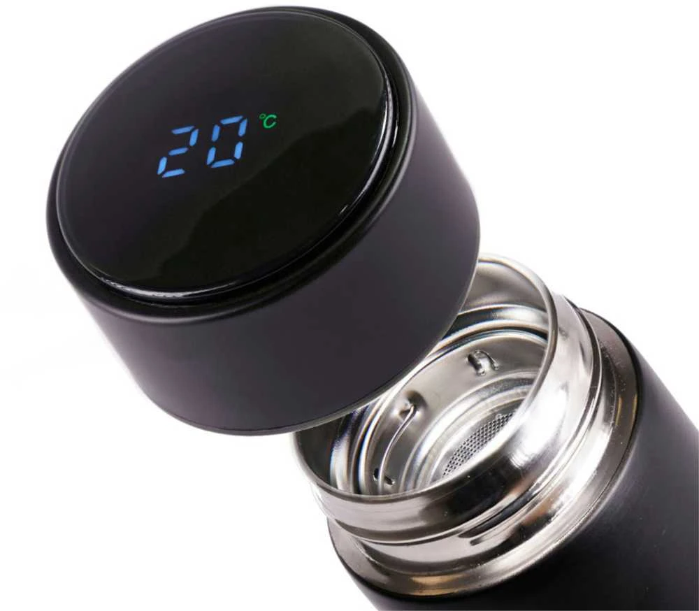 Gede Termo puodelis - termosas 500ML su LED temperatūros indikatoriumi, juodas
