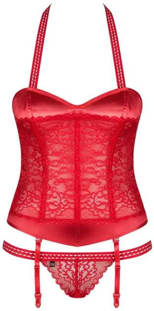 Gorset stringi sex komplet obsessive flameria s/m