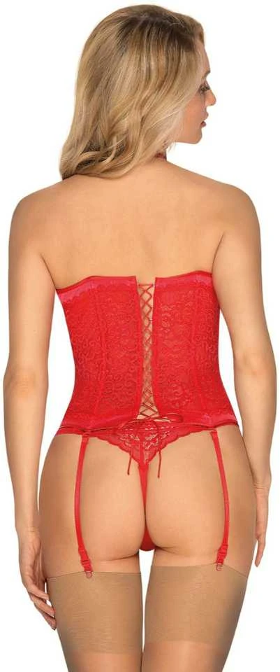 Gorset stringi sex komplet obsessive flameria s/m