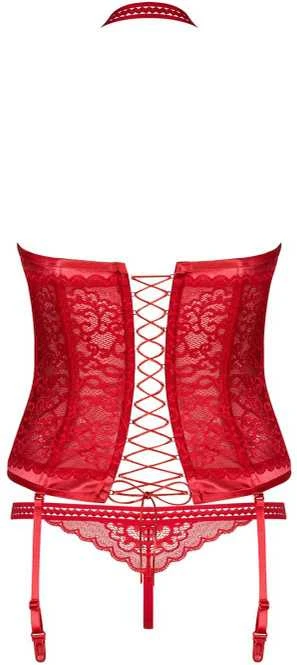 Gorset stringi sex komplet obsessive flameria s/m