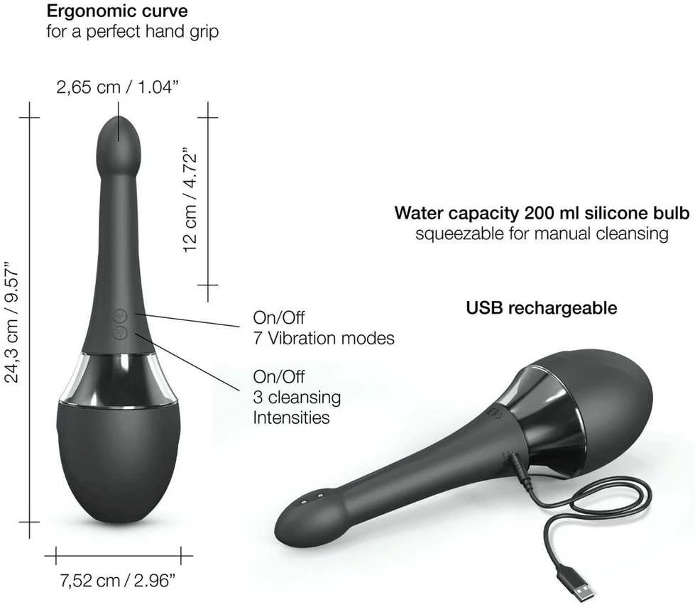 MARC DORCEL_Douche Mate Pro 2in1 klizma ir analinis vibratorius