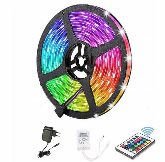 „Hurt-net“ LED juostelė LED JUOSTOS VANDENIUI ATLIERIUS SMD 5050 RGB Pultas + Baltas 5M