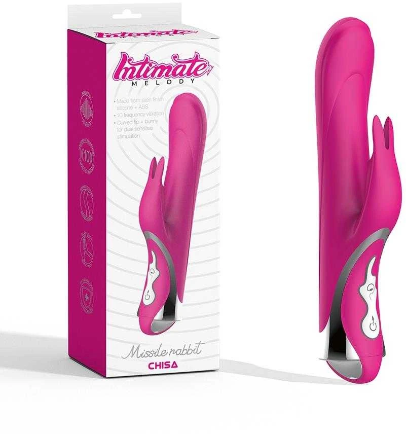 Intimate Melody Bunny vibratorius daugiafunkcinis 10 režimų 23cm
