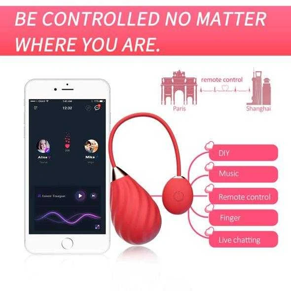 Magic Motion - Magic Sundae App Controlled Love Egg Raudona