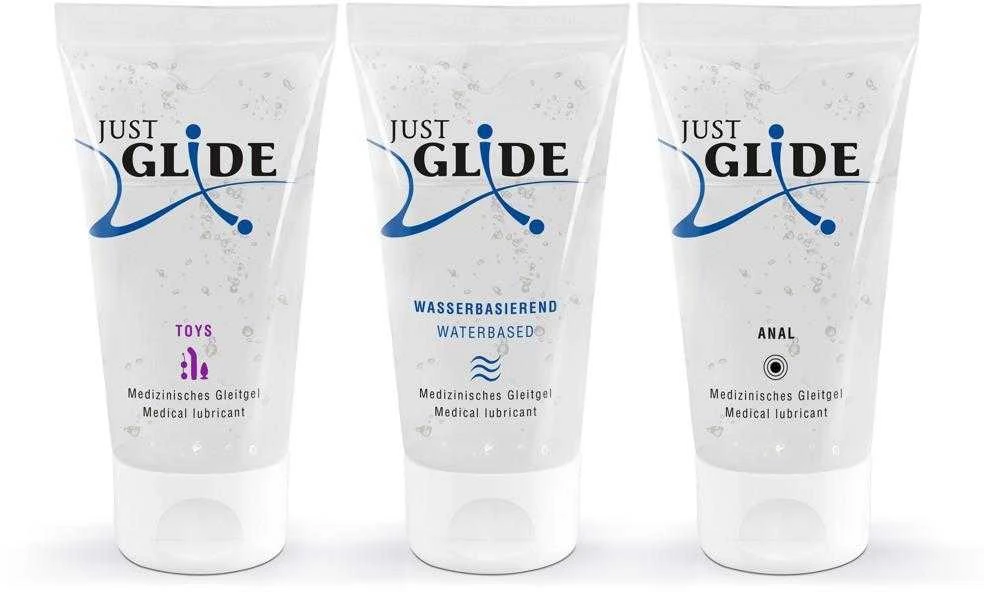 Just Glide Vandens pagrindo lubrikantų rinkinys (3 x 50 ml)