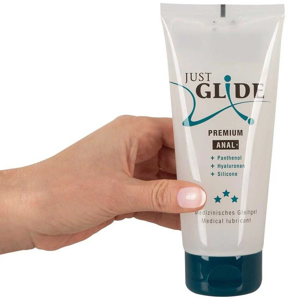 Just Glide Premium Anal Analinis lubrikantas su hialurono rūgštimi ir pantenoliu (200 ml)