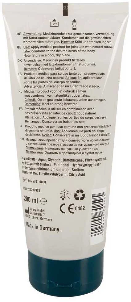 Just Glide Premium Anal Analinis lubrikantas su hialurono rūgštimi ir pantenoliu (200 ml)