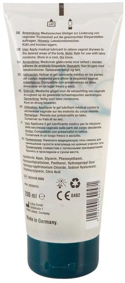 Just Glide Premium Original Vandens pagrindo lubrikantas su hialuronu ir pantenoliu, 200 ml