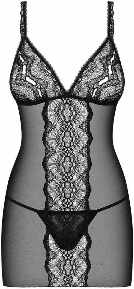 Obsessive - Lucita Chemise & Thong Juodas L/XL