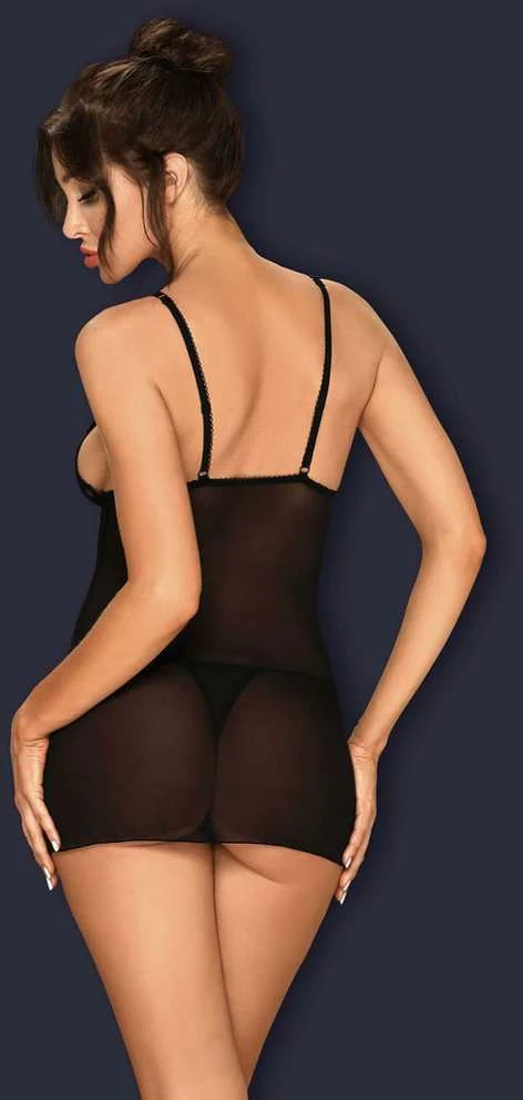 Obsessive - Lucita Chemise & Thong Juodas L/XL