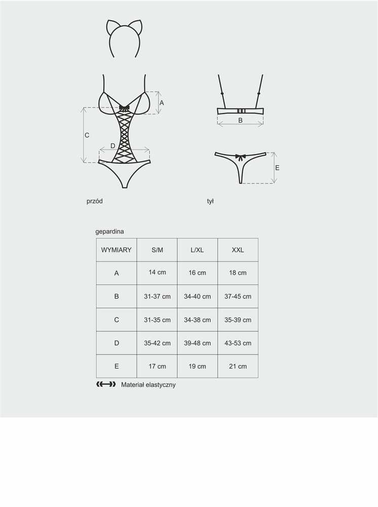 Obsessive - Gepardina 3 pcs Costume L/XL