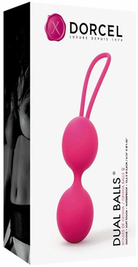 Marc Dorcel Dual Balls Magenta silikoniniai geišos kamuoliukai