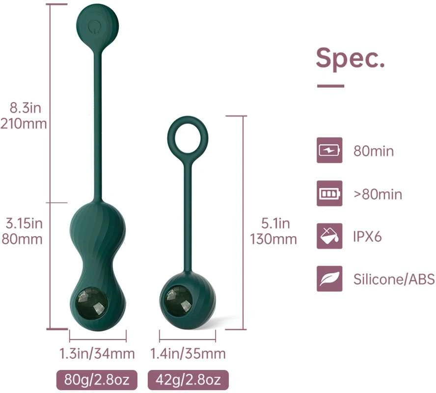Magic Motion - Crystal Duo Smart Kegel vibratorius su svorio rinkiniu