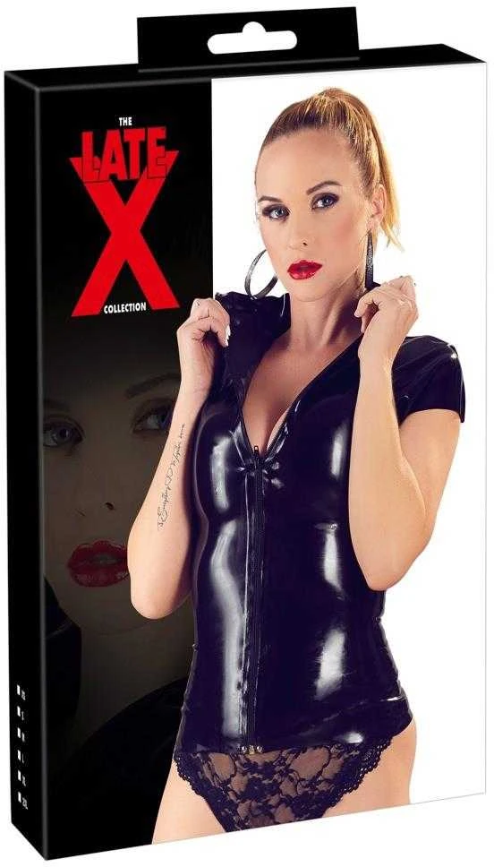 Late X Latex Shirt Zip juodas XL