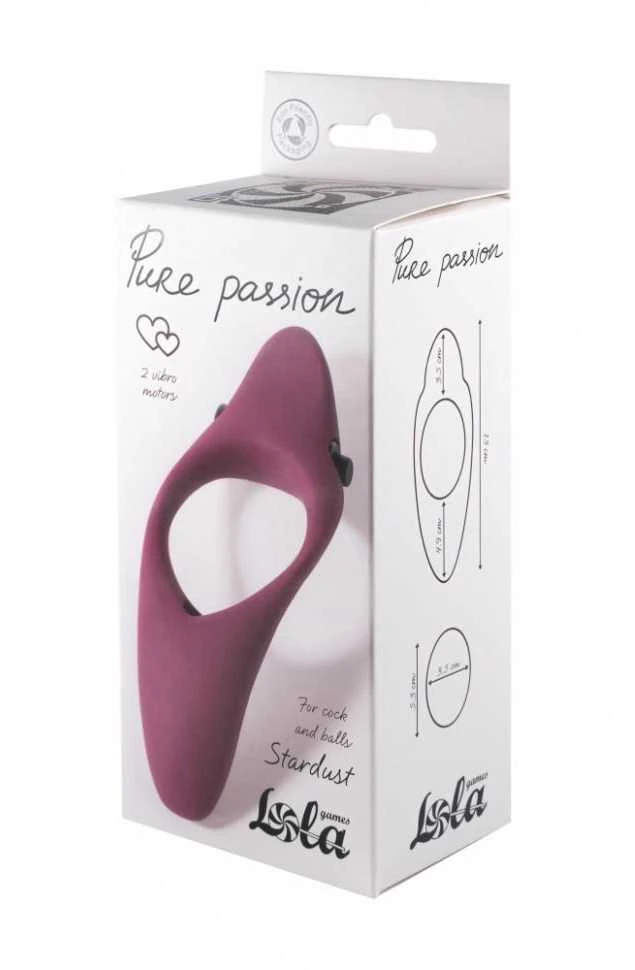 Lola Games Pierścień-Erection Vibroring Pure Passion Stardust Wine Raudona