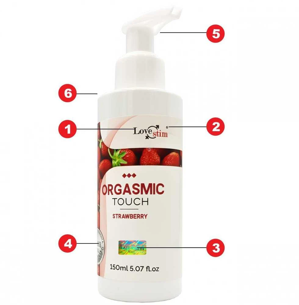 Love Stim Orgasmic Touch Braškių skonio intymus aliejus 150ml