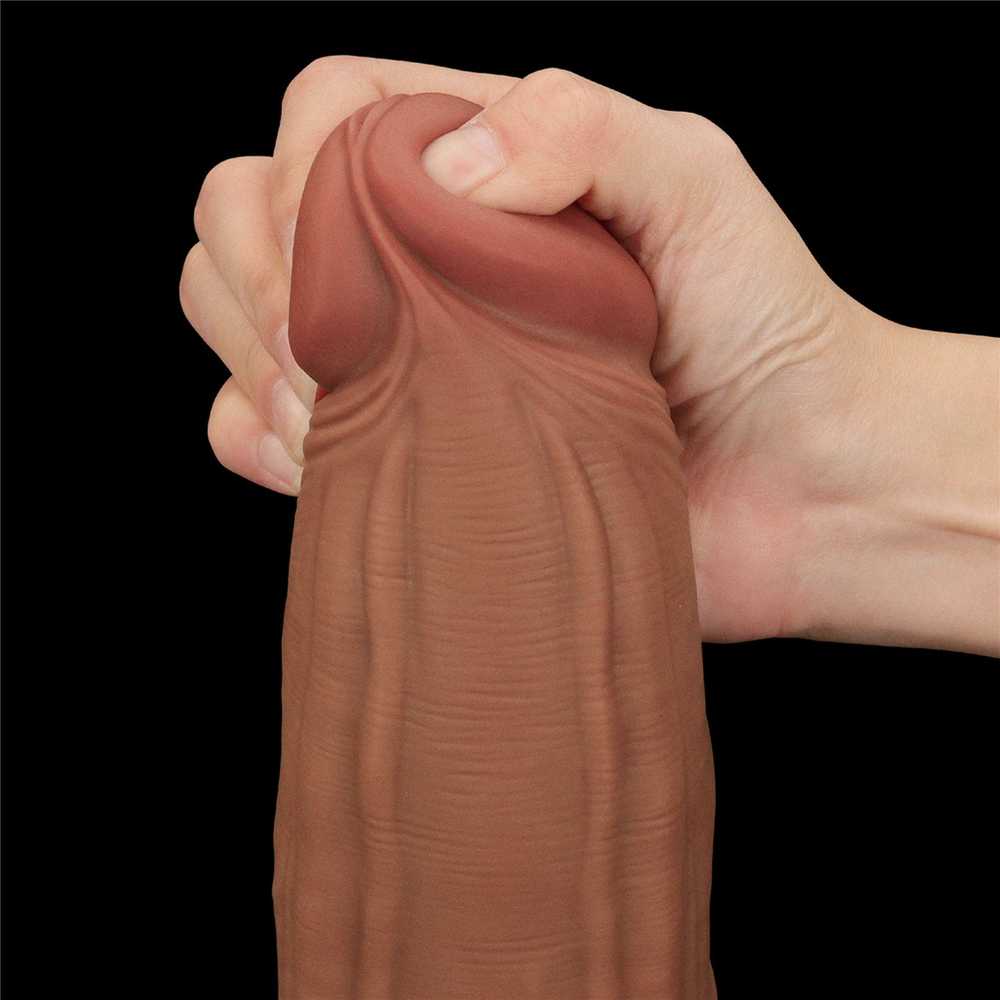 LOVETOY 12 colių karaliaus dydžio slankiojančios odos dviejų sluoksnių dongas