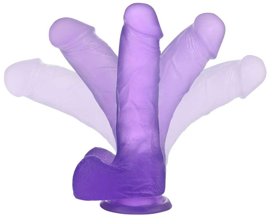 Lovetoy 7" Jelly Studs Crystal Dildo vidutinė violetinė