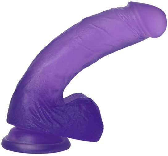 Lovetoy 7" Jelly Studs Crystal Dildo vidutinė violetinė