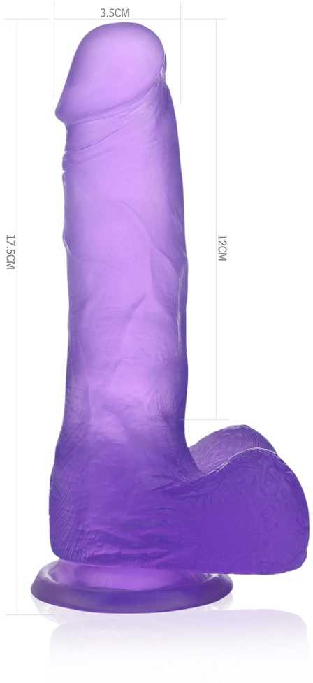 Lovetoy 7" Jelly Studs Crystal Dildo vidutinė violetinė