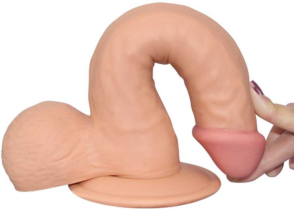 „Lovetoy“ kūno spalvos dildo, tikroviško penio išvaizdos, 20 cm