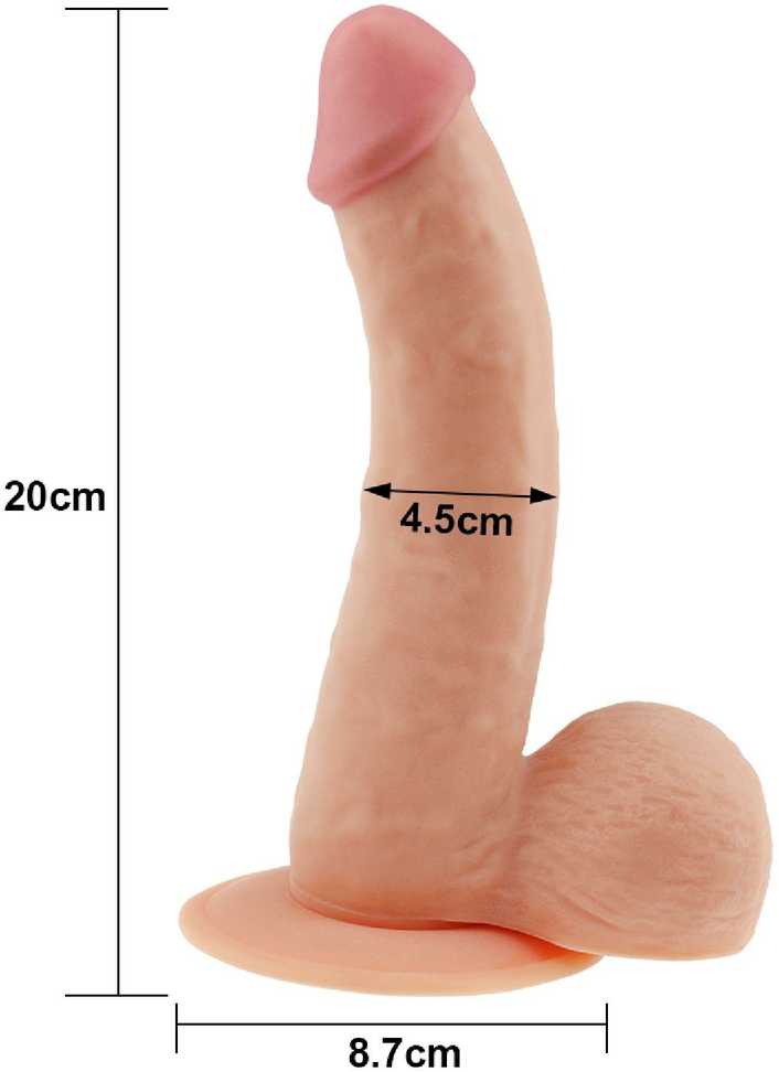 „Lovetoy“ kūno spalvos dildo, tikroviško penio išvaizdos, 20 cm