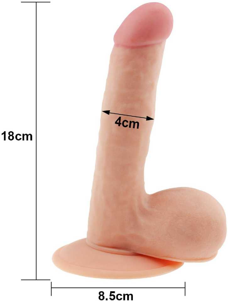 Lovetoy Dildo tikroviškas siurbtukas, gyslas 18 cm