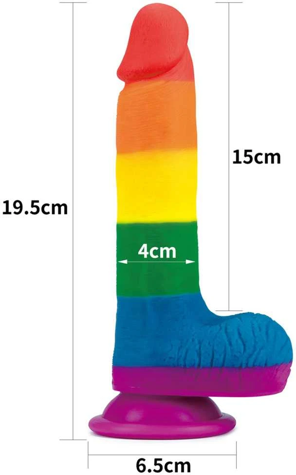 LOVETOY Prider Dildo 7.5' Colorful