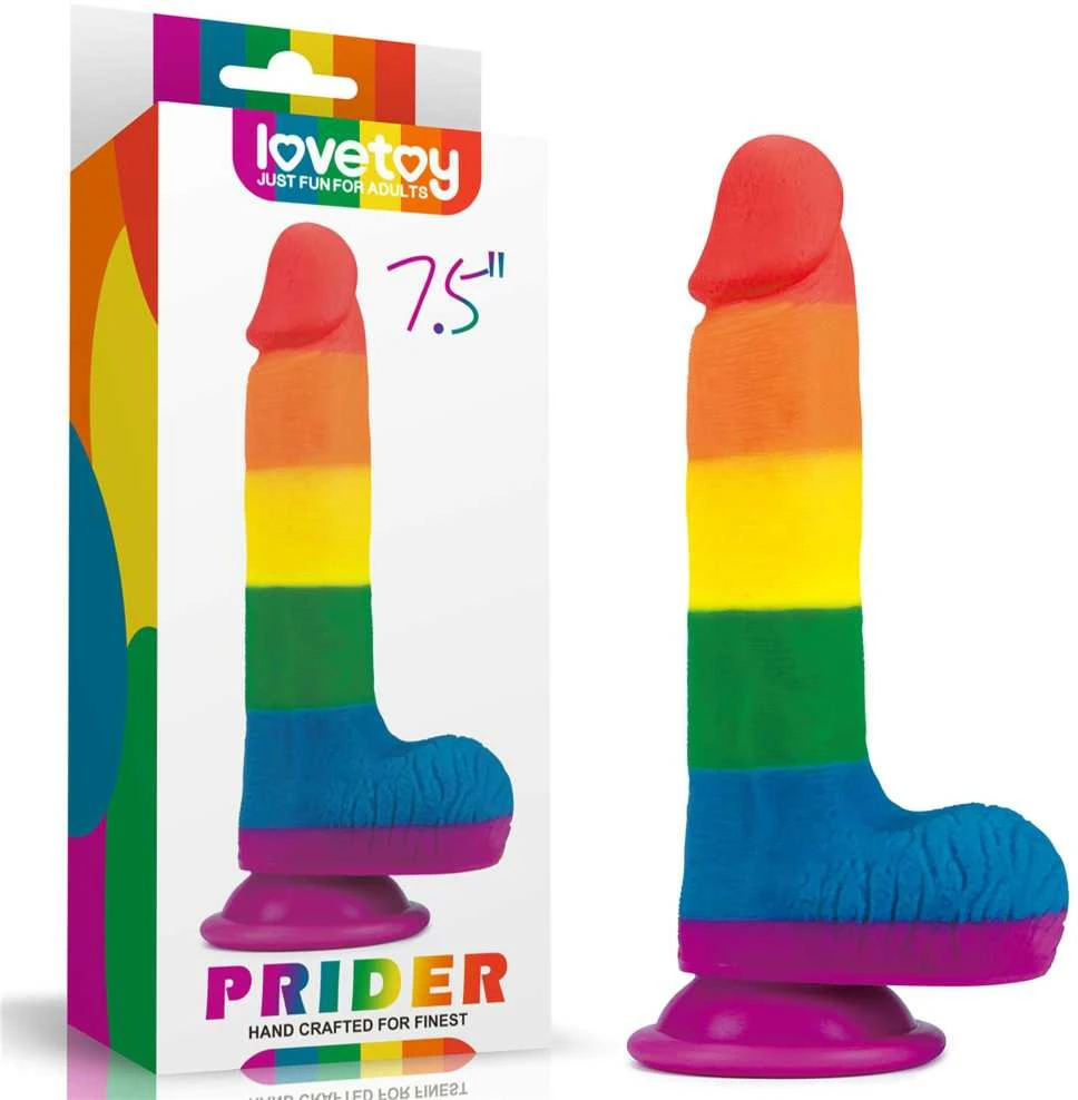 LOVETOY Prider Dildo 7.5' Colorful