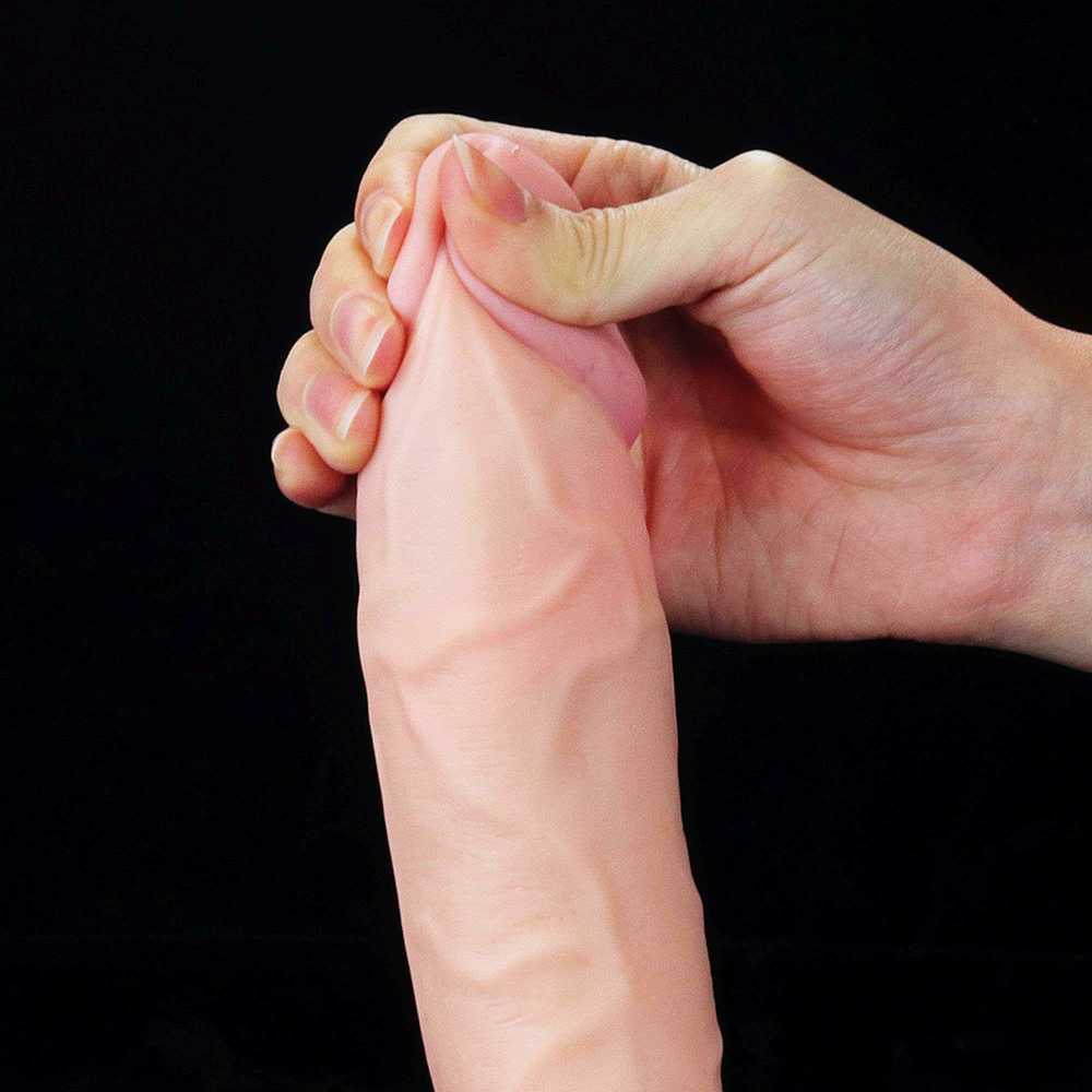 LoveToy 9 colių minkštas ejakuliacijos penis su kamuoliuku