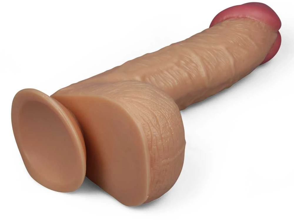 „Lovetoy“ didelis, gyslotas, kūno spalvos penis su siurbtuku 28,5 cm