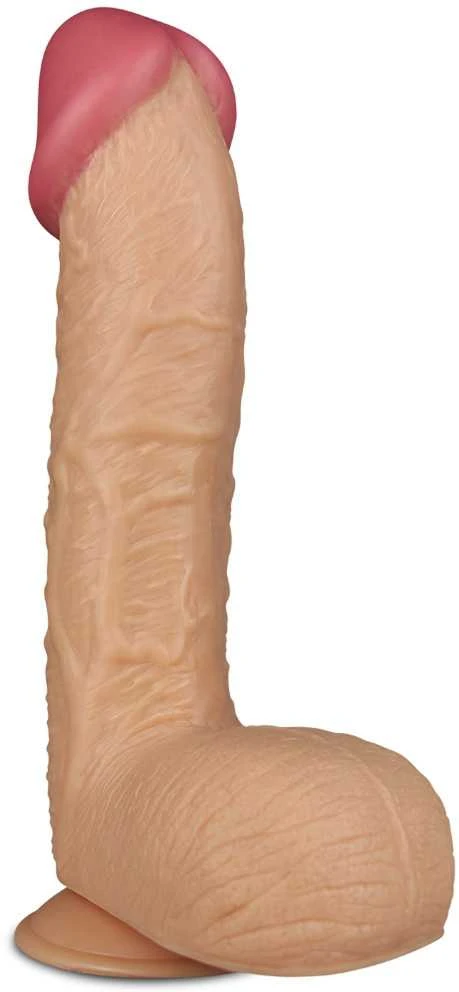„Lovetoy“ didelis, gyslotas, kūno spalvos penis su siurbtuku 28,5 cm
