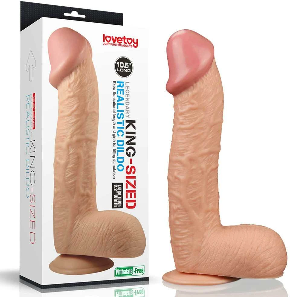 „Lovetoy“ didelis, gyslotas, kūno spalvos penis su siurbtuku 28,5 cm
